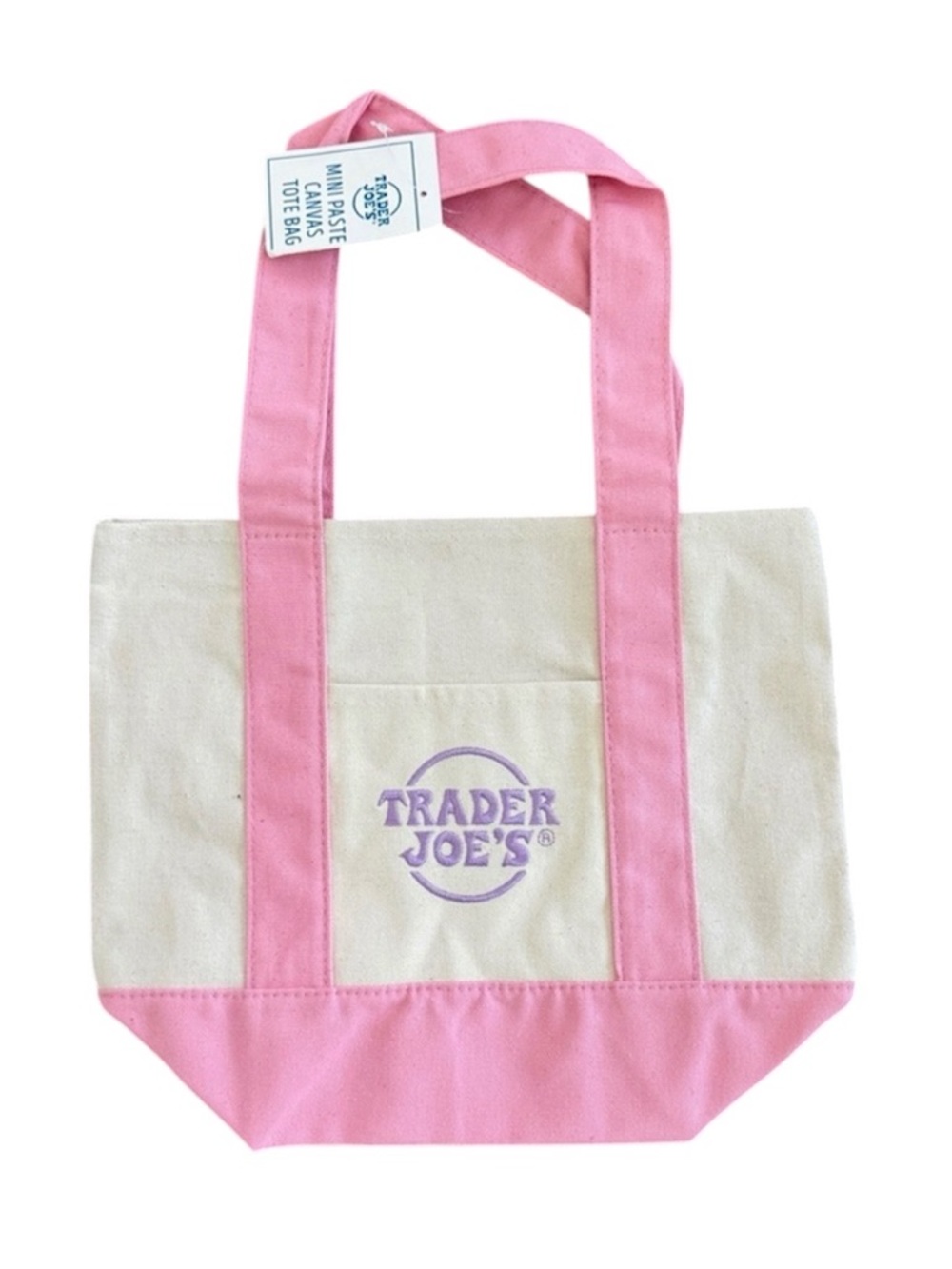 Trader Joe’S Mini Pastel  Canvas   Tote Bag